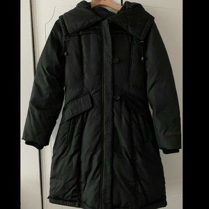 DKNY Women's Black Down Mid- Calf Length Puffer